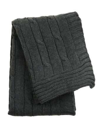 twist anthracite knitted cotton little blanket medium