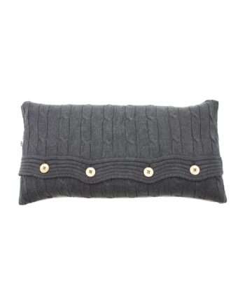 twist anthracite knitted cotton pillowcase small