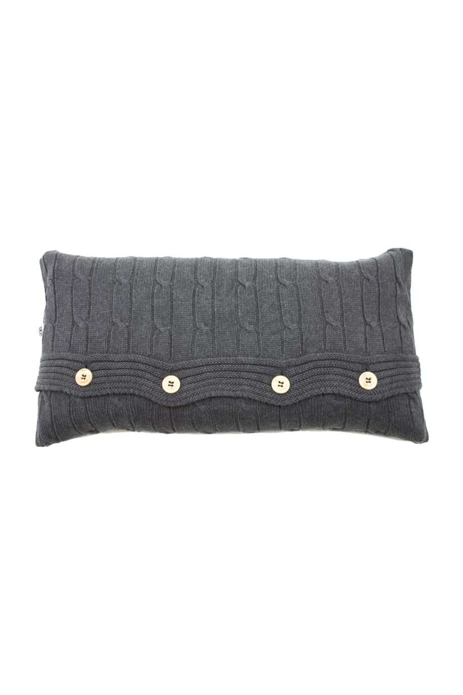 twist anthracite knitted cotton pillowcase small