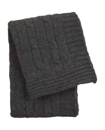 twist anthracite knitted woolen little blanket small