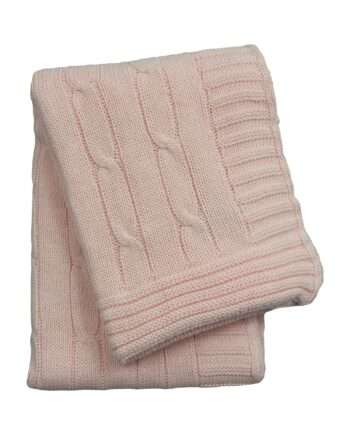 twist baby pink knitted cotton little blanket medium