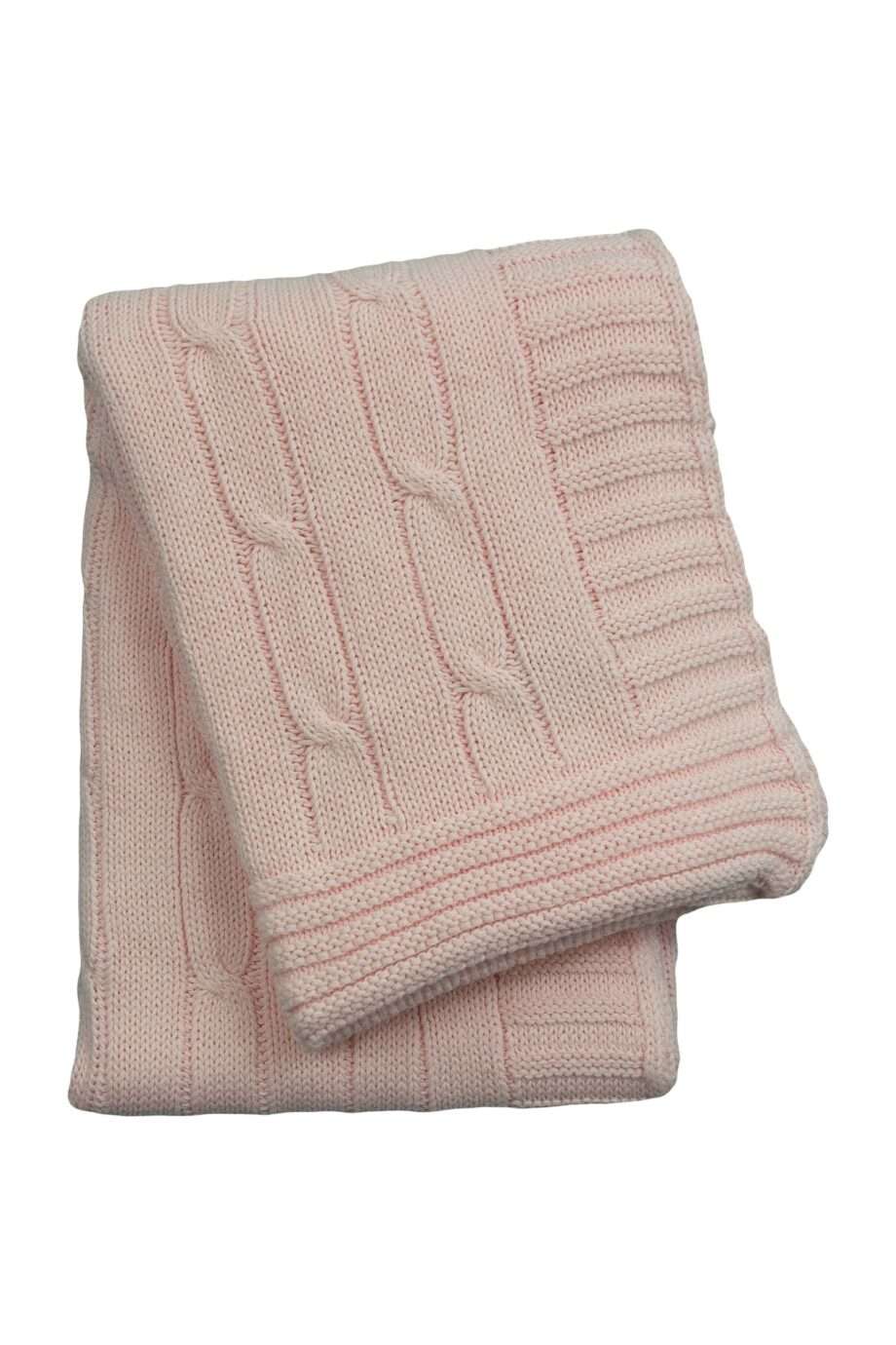 twist baby pink knitted cotton little blanket small