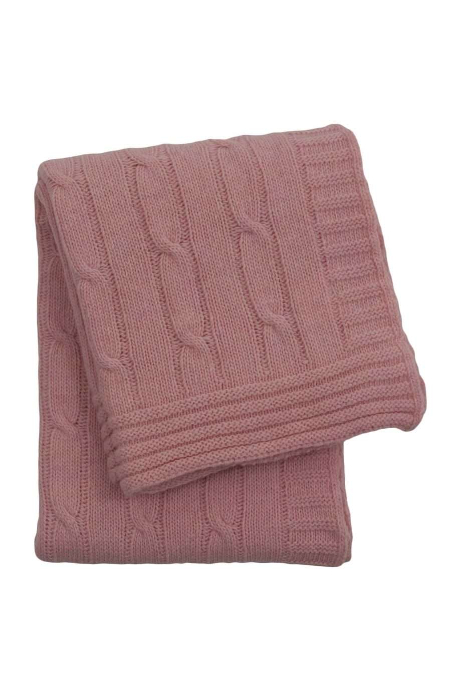 twist baby pink knitted woolen little blanket medium