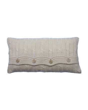 twist ecru knitted cotton pillowcase small