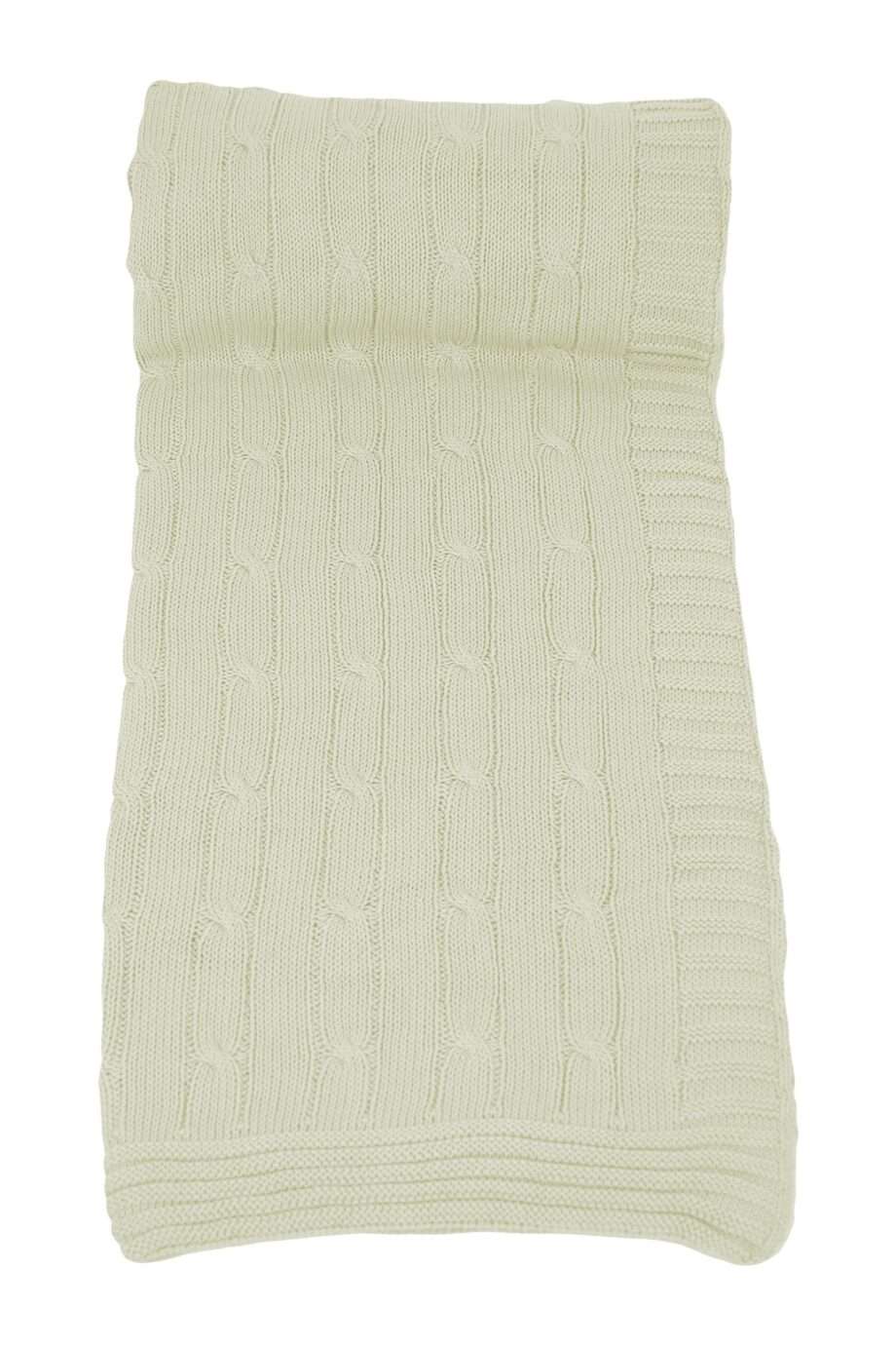 twist ecru knitted cotton plaid medium