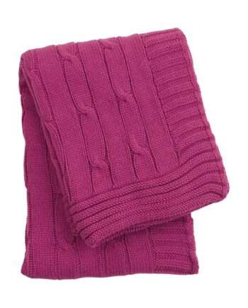 twist fuchsia knitted cotton little blanket small