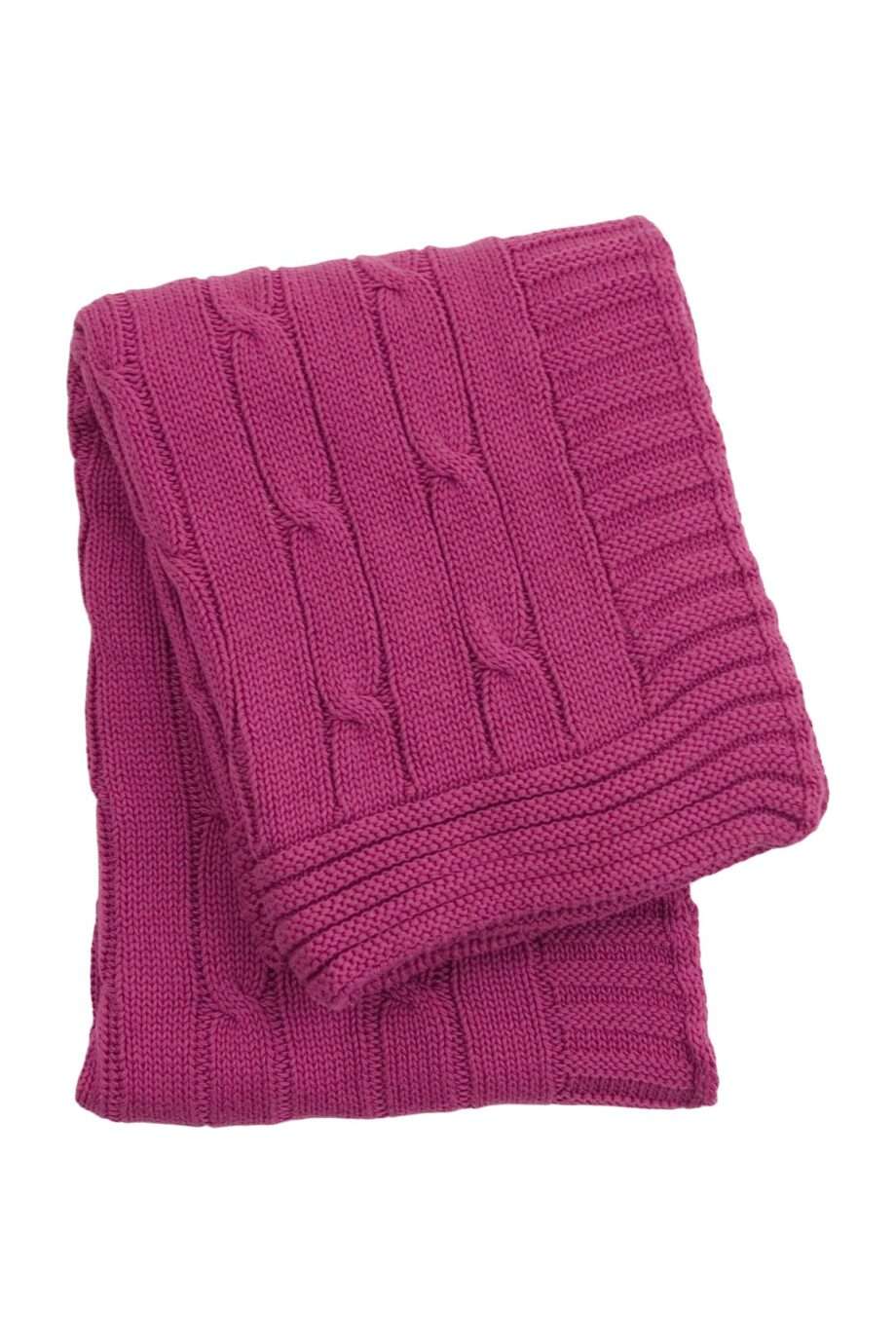 twist fuchsia knitted cotton little blanket small