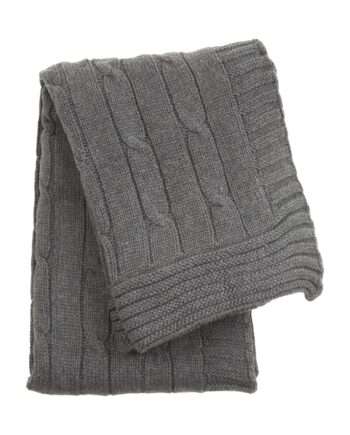 twist grey knitted cotton little blanket small