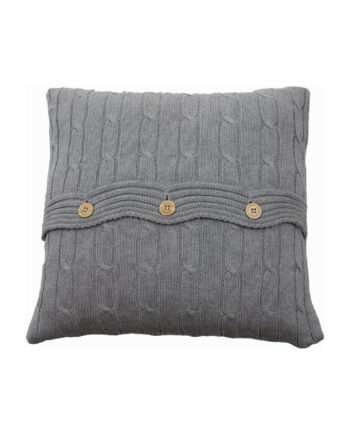 twist grey knitted cotton pillowcase xsmall