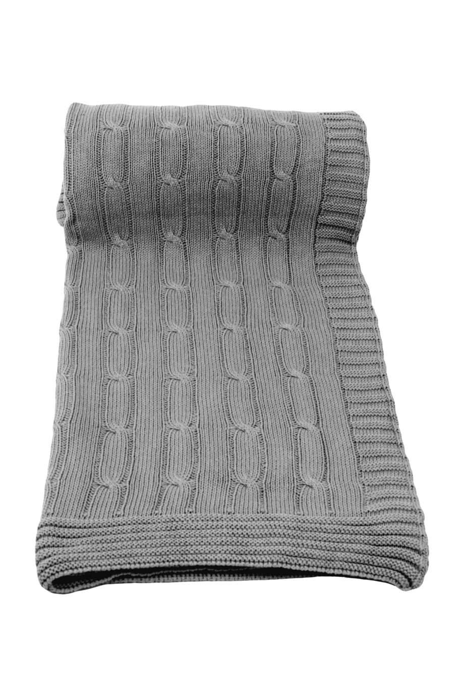 twist grey knitted cotton plaid medium