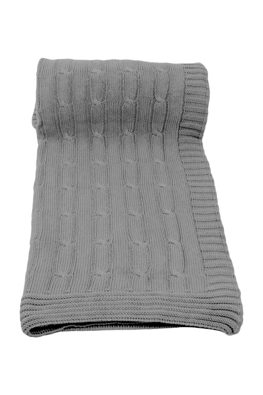 twist grey knitted cotton throw large