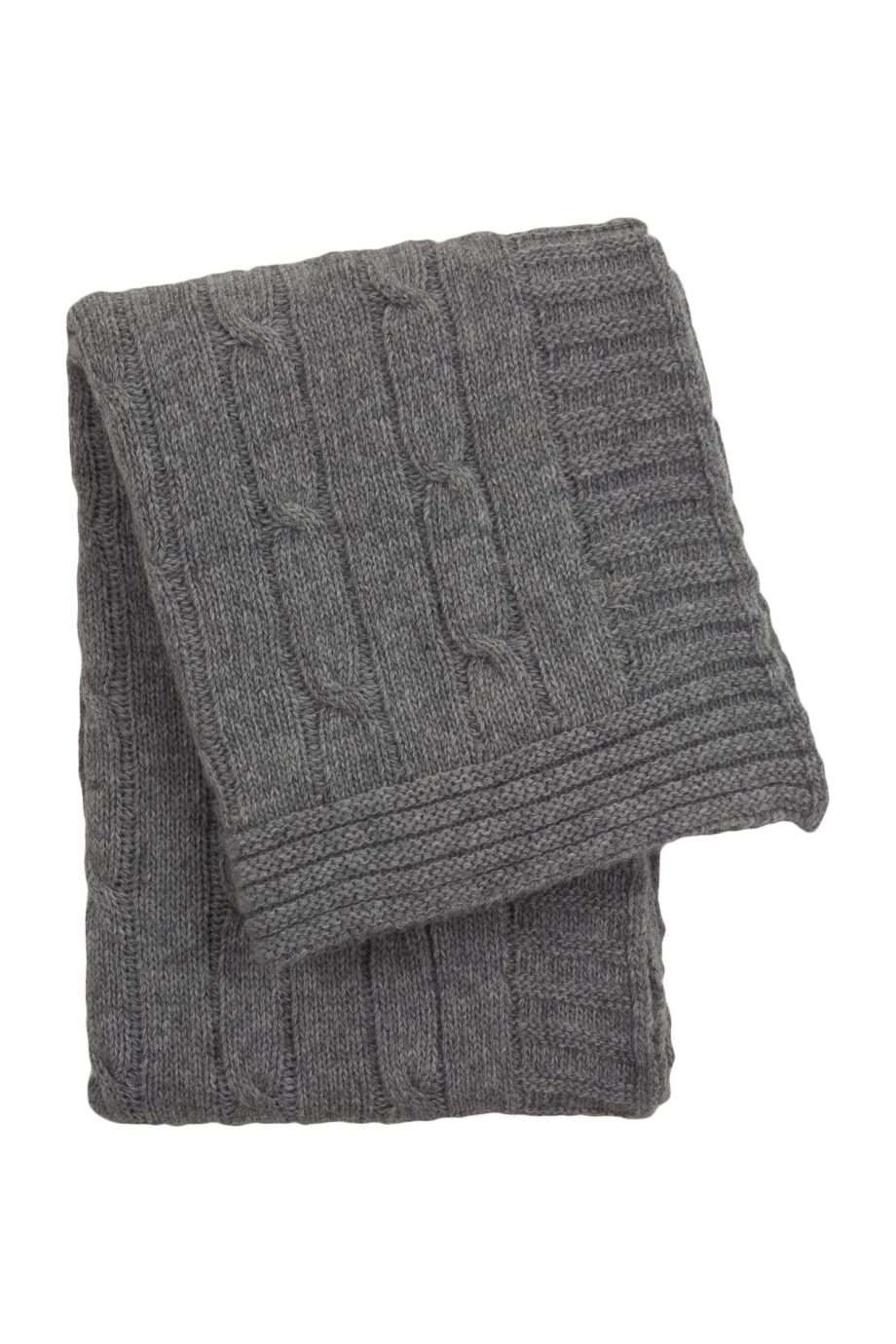 twist grey knitted woolen little blanket medium