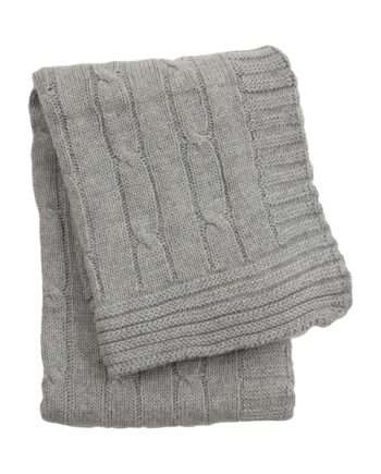 twist light grey knitted cotton little blanket small