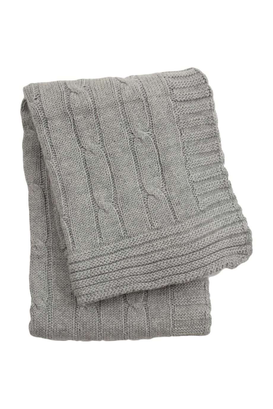 twist light grey knitted cotton little blanket small