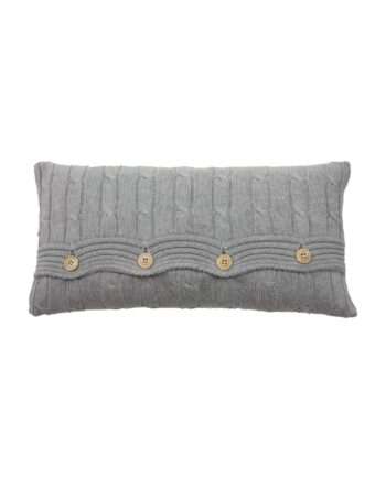 twist light grey knitted cotton pillowcase small
