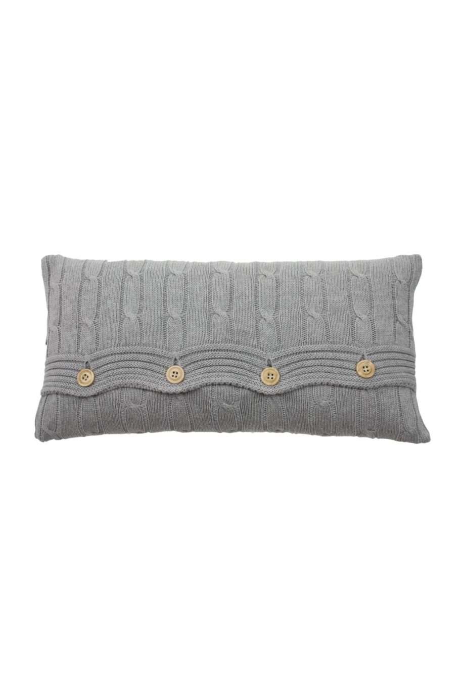 twist light grey knitted cotton pillowcase small