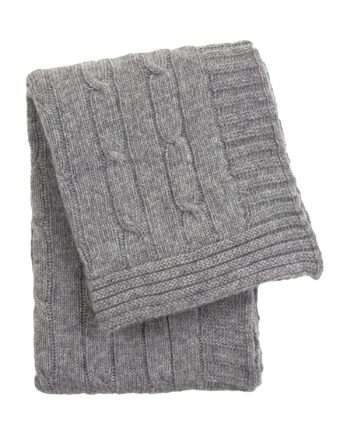 twist light grey knitted woolen little blanket medium