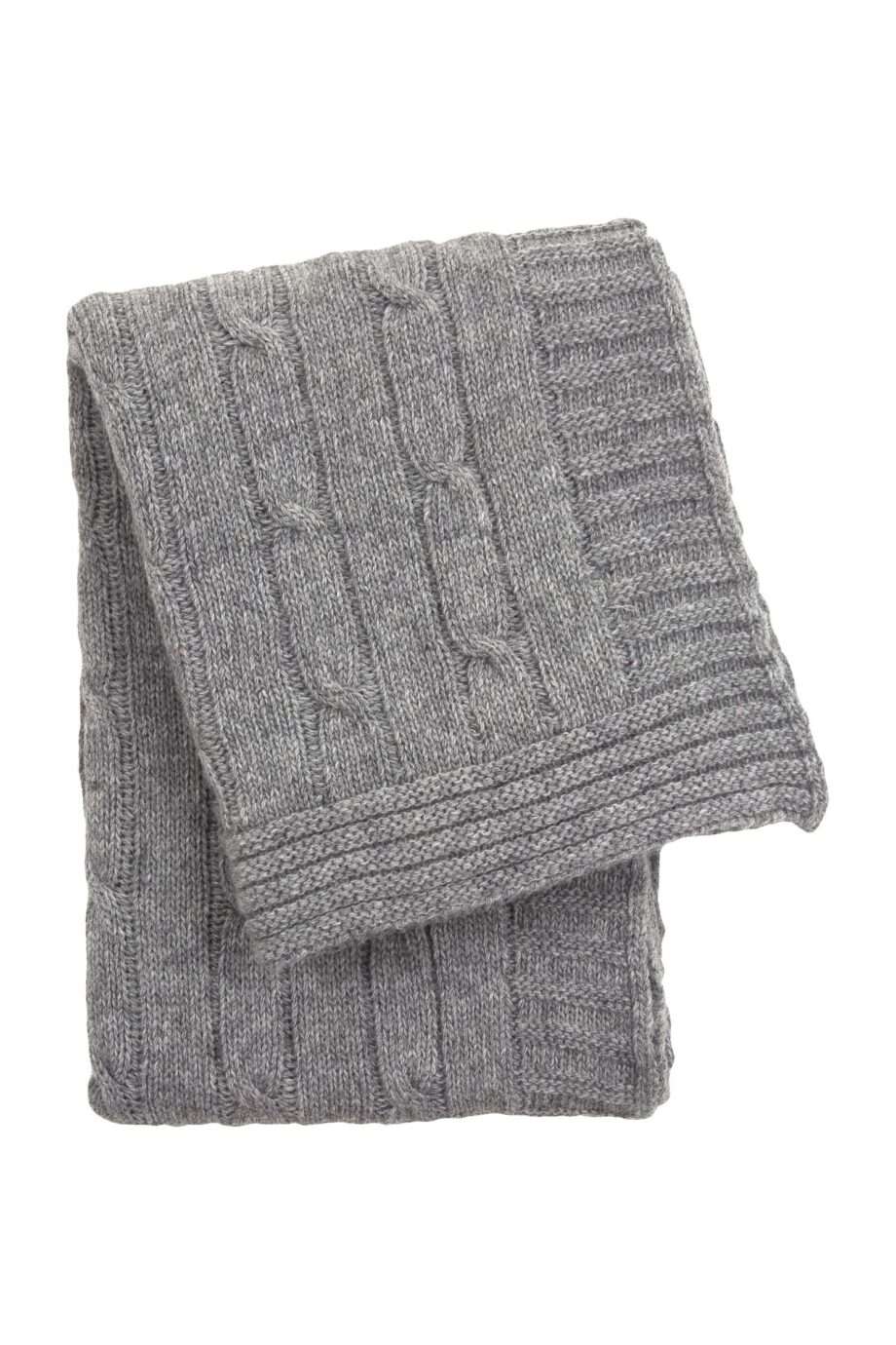 twist light grey knitted woolen little blanket small