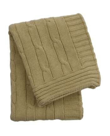 twist ochre knitted cotton little blanket small