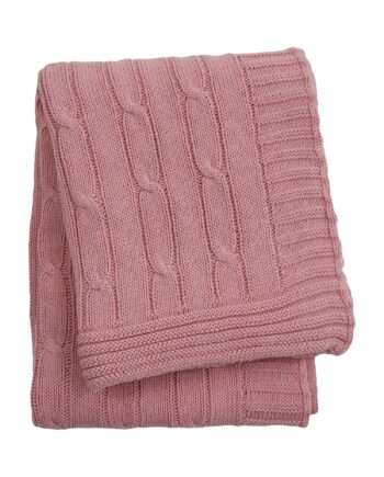 twist old rose knitted cotton little blanket small