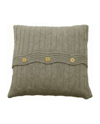 twist olive green knitted cotton pillowcase xsmall