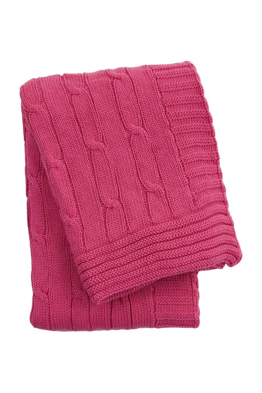 twist pink knitted cotton little blanket medium