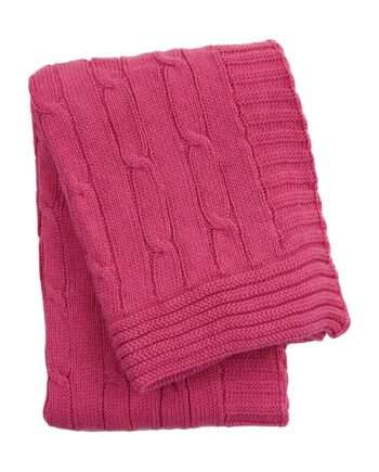 twist pink knitted cotton little blanket small