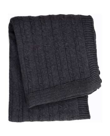 twist small anthracite knitted cotton little blanket small