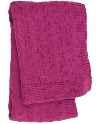 twist small fuchsia knitted cotton little blanket small