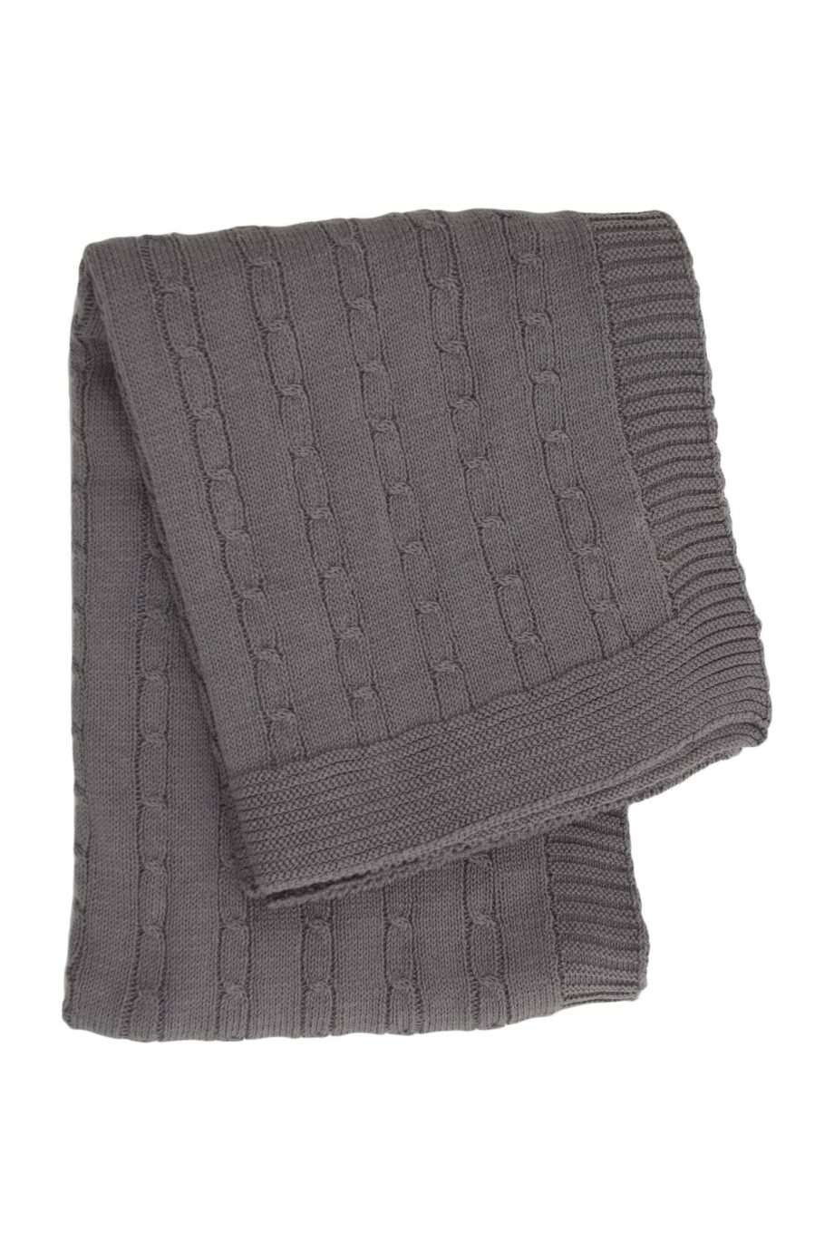 twist small grey knitted cotton little blanket small