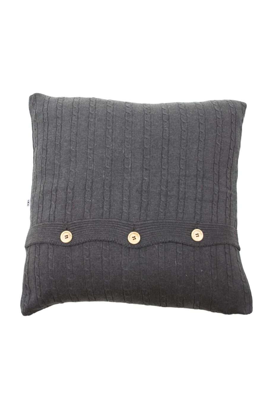 twist small grey knitted cotton pillowcase medium