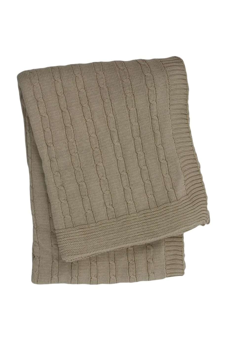 twist small latte knitted cotton little blanket small