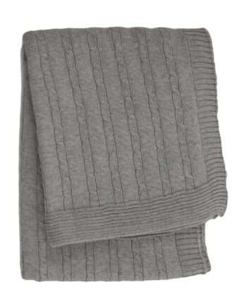 twist small light grey knitted cotton little blanket small