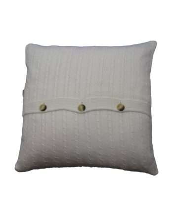 twist small white knitted cotton pillowcase medium
