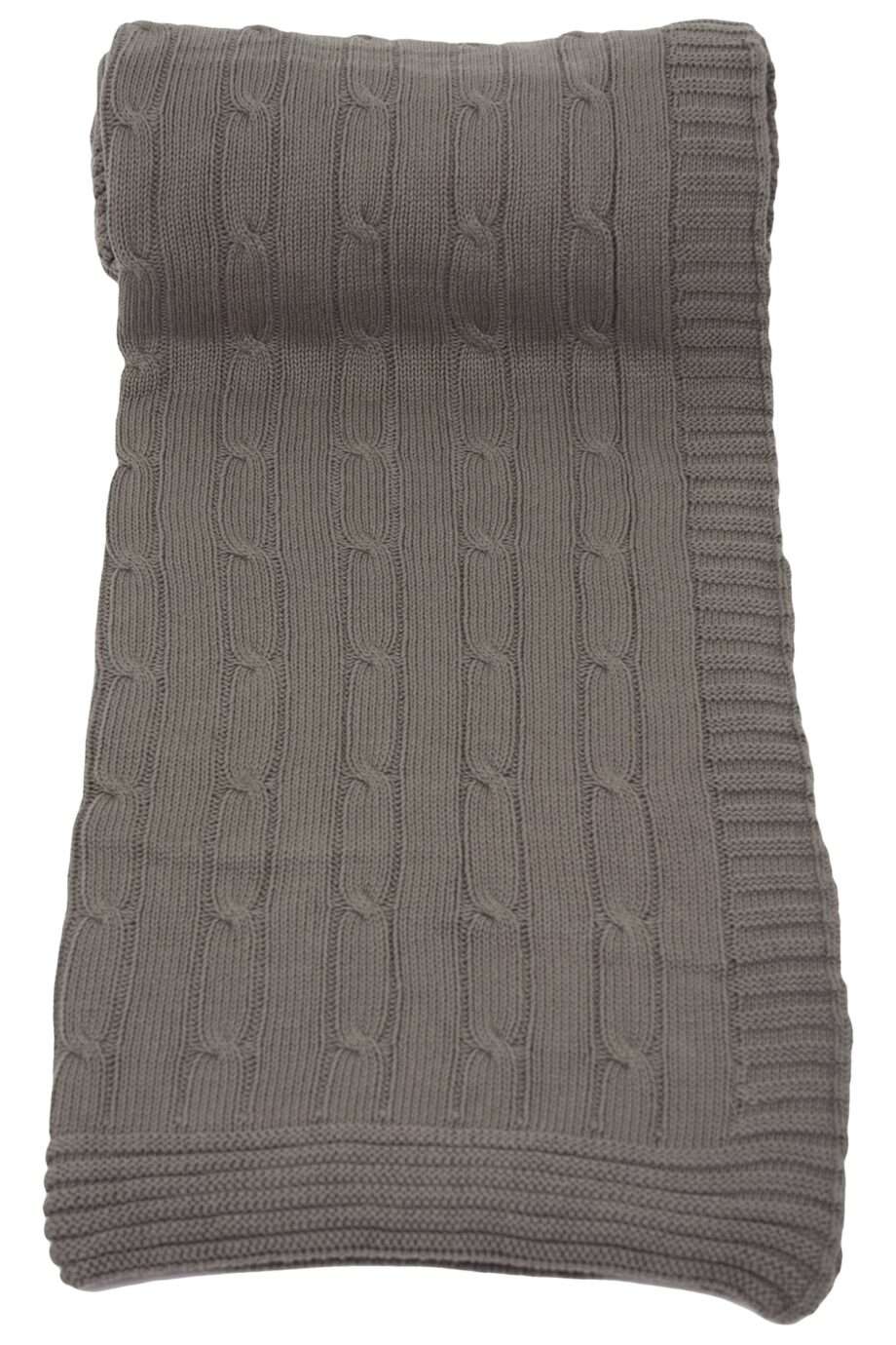 twist taupe grey knitted cotton plaid medium