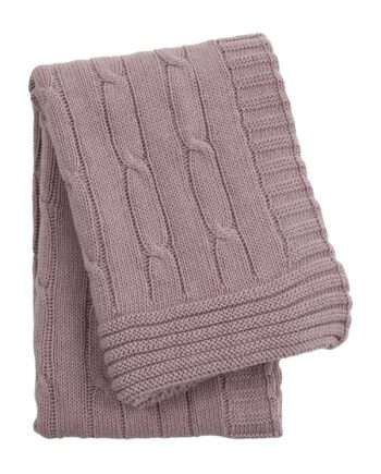 twist violet knitted cotton little blanket small