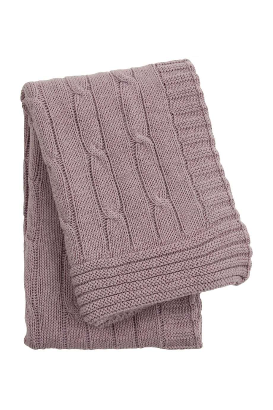 twist violet knitted cotton little blanket small