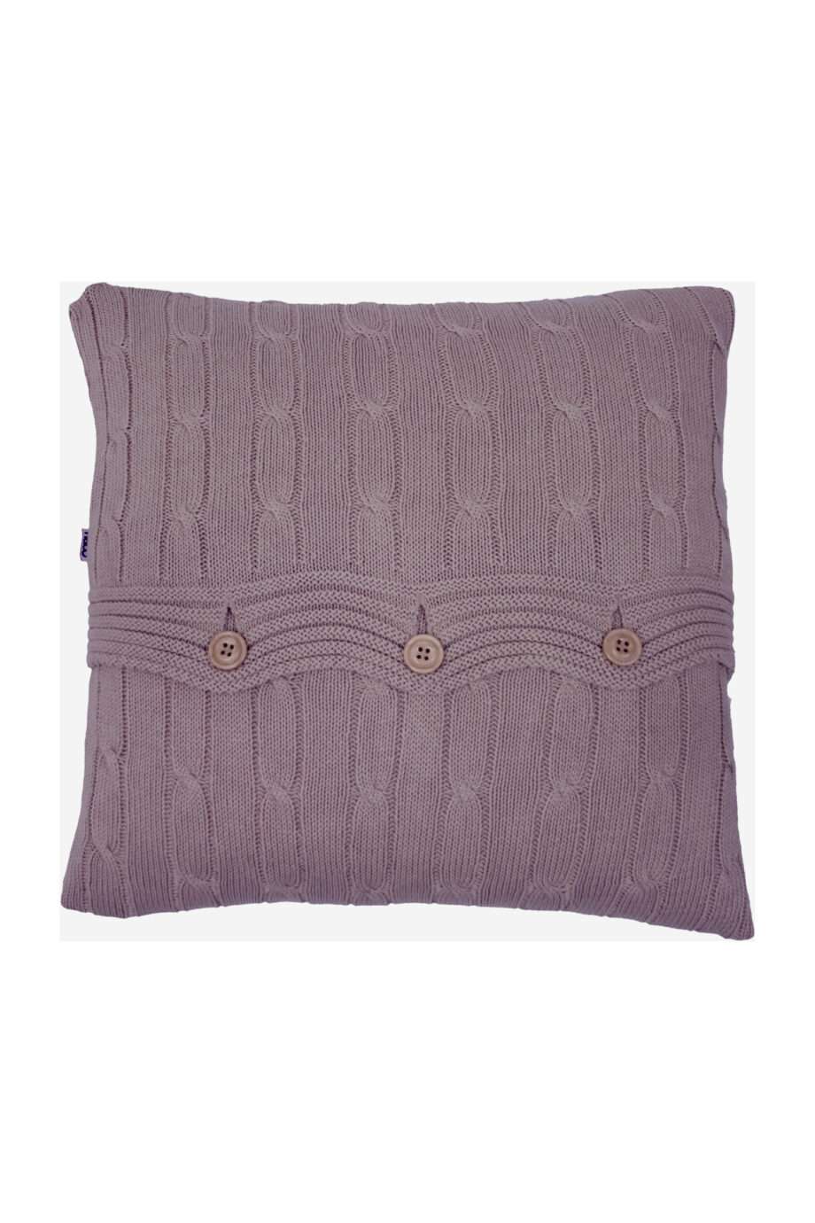 twist violet knitted cotton pillowcase medium