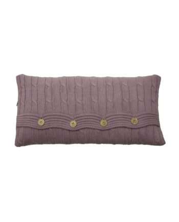 twist violet knitted cotton pillowcase small