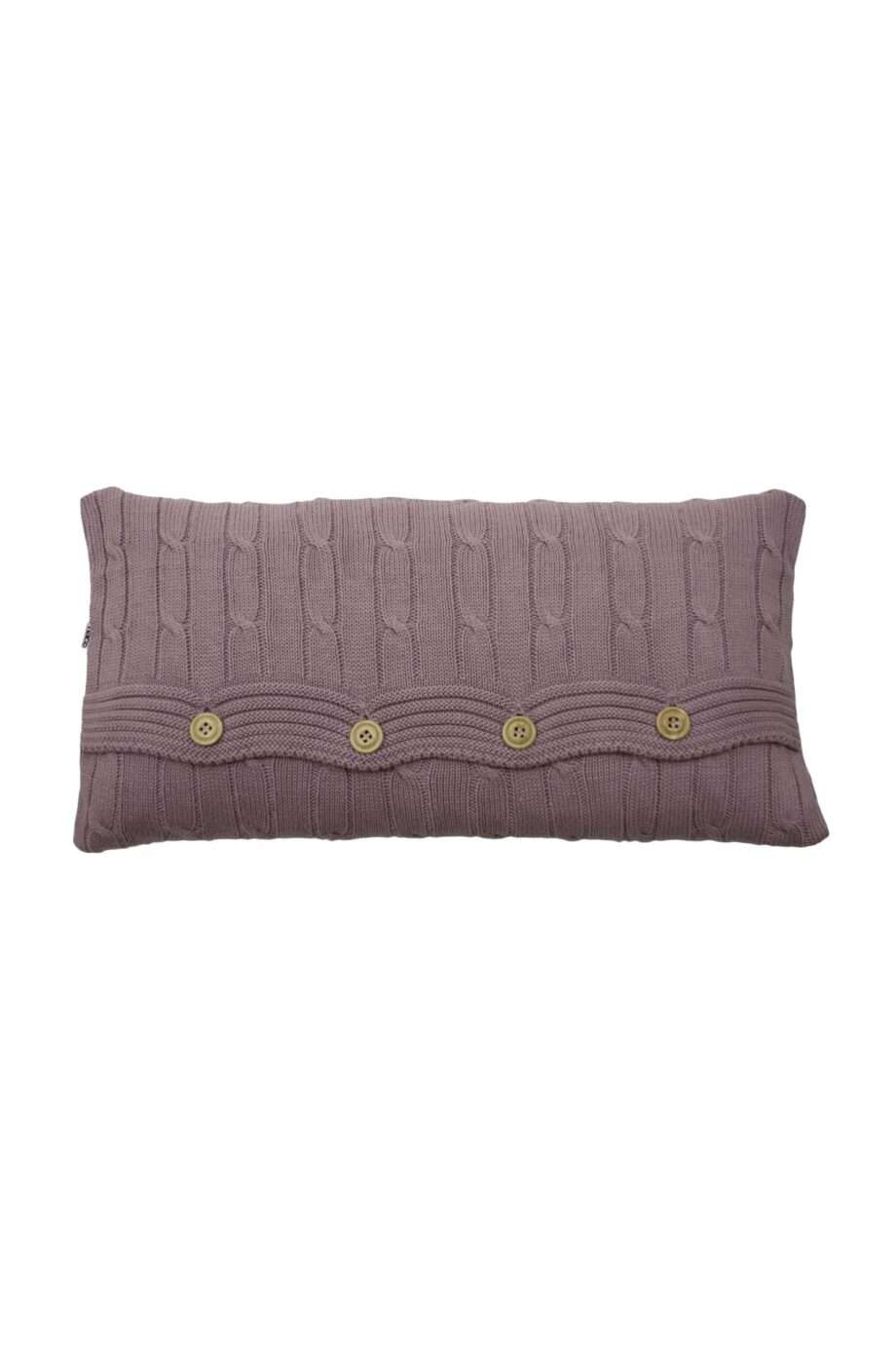 twist violet knitted cotton pillowcase small