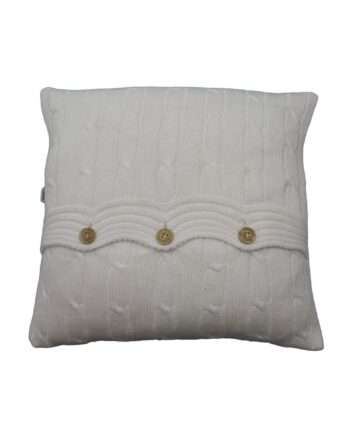 twist white knitted cotton pillowcase medium