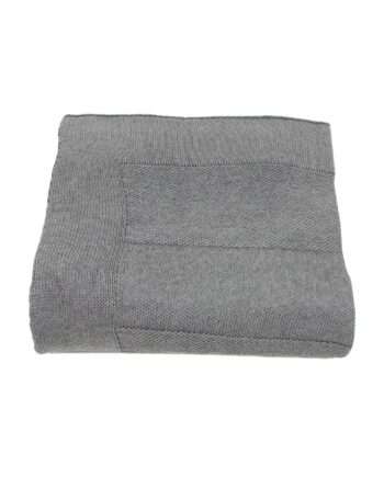 urban grey knitted cotton throw large