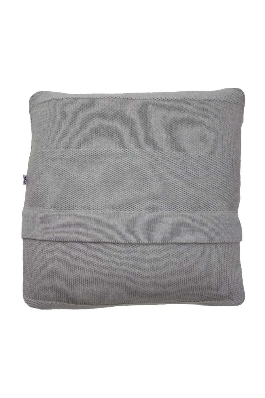 urban light grey knitted cotton pillowcase medium