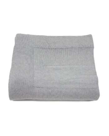 urban light grey knitted cotton throw large