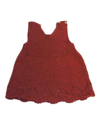 knitted woolen basic dress red 1 year