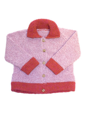 knitted woolen cardigan basic pink 1.5 year
