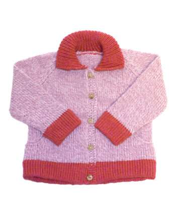 knitted woolen cardigan basic pink 1.5 year
