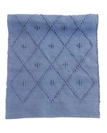 diamond jeans blue woven cotton floor mat small