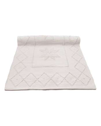 star champagne woven cotton floor mat small