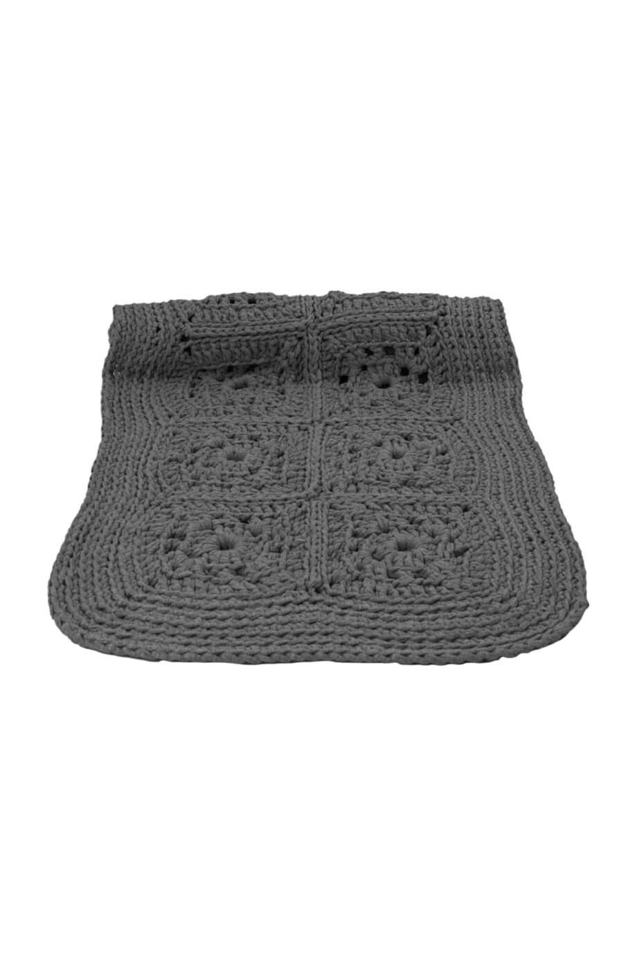 granny anthracite crochet cotton rug medium